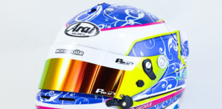 Helmet design wrapping Arai GP6S Cheska Hentona Helmet sticker design wrapping