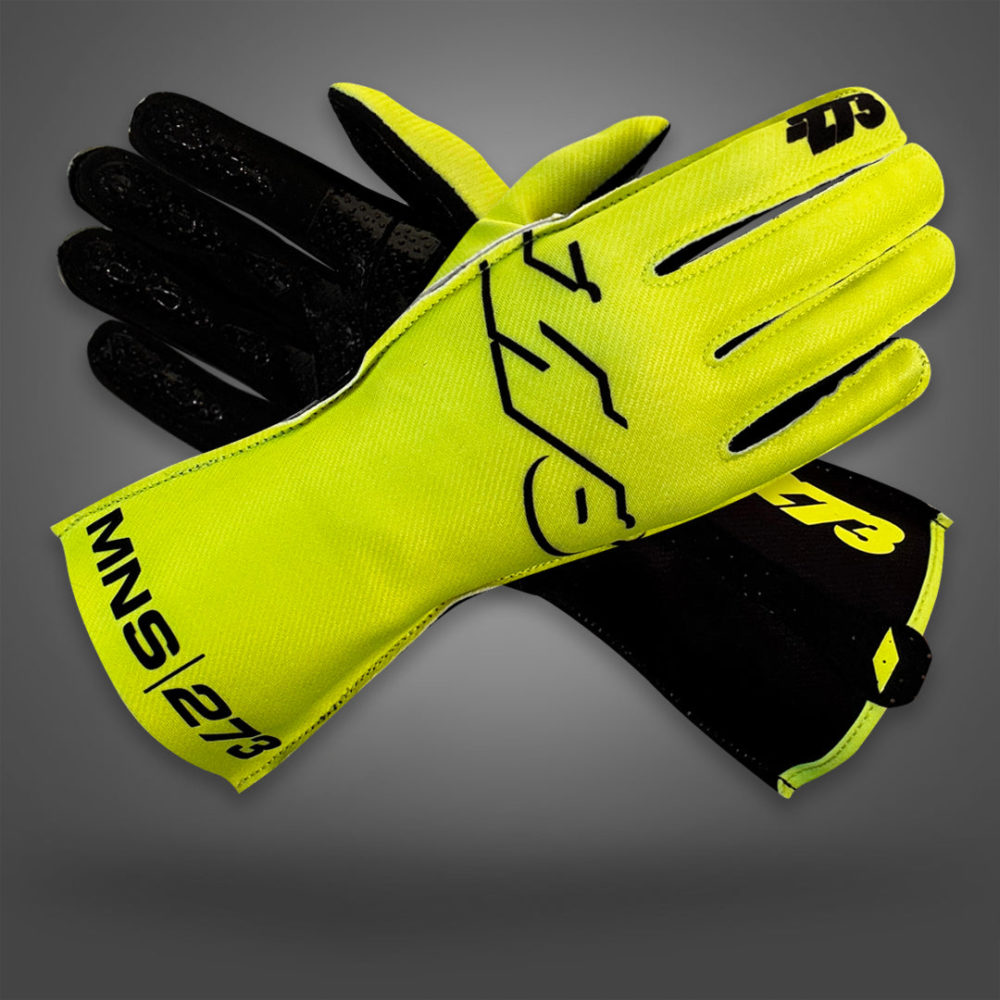 -273 273-MNS-1-Fluo-Yellow-Black (蛍光イエロー) 外縫い レーシンググローブ レーシングカート・走行会用グローブ MY2025 SUMMER