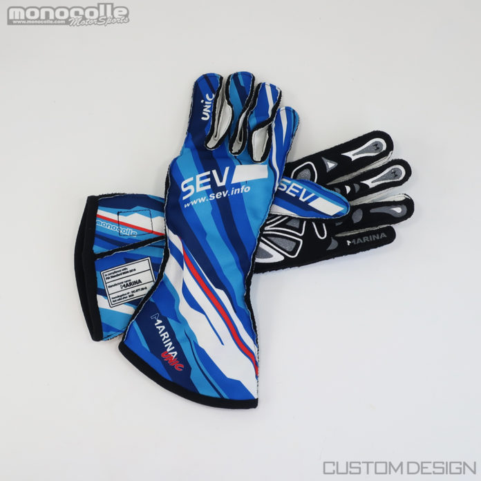 monocolle Marina racing glove FIA8856-2018 SEV design