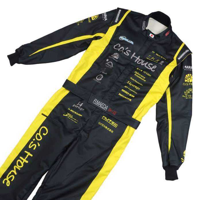monocolle Marina UNIC Racing suits FIA8856-2018 BLACK YELLOW MAEDA